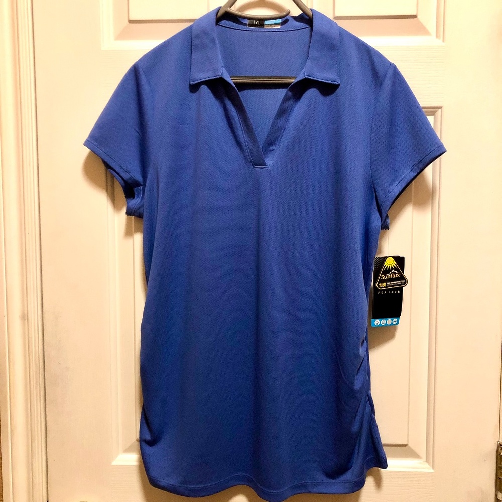 Women's Golf Shirt, Sunflux, Blue, XL, NEW!!!